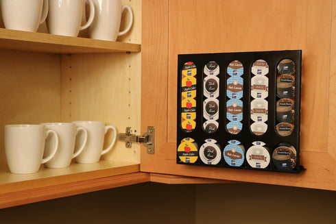 The Cupboard Caddy, Compatible with Keurig K-cups, Premium Storage Dispenser, Holder & Stand (Now with an improved magnetic release system) Black...