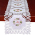 Handmade Crochet Cotton Lace Table Runner Dresser Scarf, Ribbon Embroidery (17 x 56 inches)...