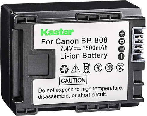 Kastar BP-808 Li-Ion Rechargeable Intelligent Battery for Canon FS10 FS11 FS100 FS21 FS22 FS200 FS31 FS300 VIXIA HF10 HF11 HF100 HF20 HF200 HF S10...