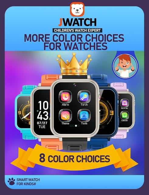 Kids Smart Watch for Boys Girls 6-12 with Pedometer Audio Book Camera Music Player Present Birthday Christmas (Silver Frame Black)…...