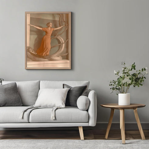 Posterizer 1 pcs-vintage photograph of woman with python 2-Retro Art-Art for Animal Lovers-Gift for Men Women Entrepreneur Teens - unframed wall a...