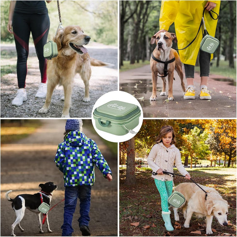 Collapsible Dog Water Bowl, Portable Dog Bowl for Traveling, 2-in-1 Pet Food and Water Feeder - Travel Dog Bowls with Lid for Walking, Traveling, ...