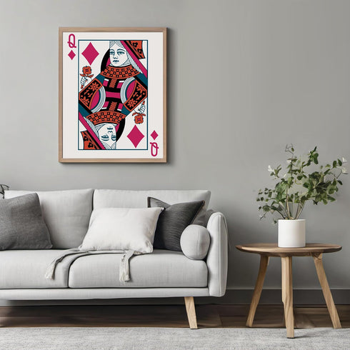 Posterizer 1 pcs-Queen of diamonds Aesthetic Picture-Abstract & Modern Art-Gift for Men Women Entrepreneur Teens-Living Room Bedroom Decor- UNFRAM...