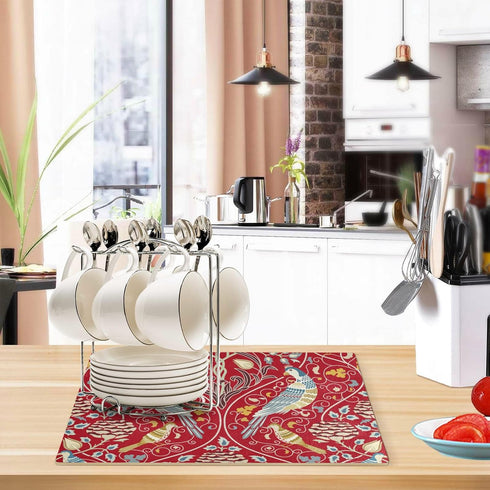 Coffee Mat Coffee Bar Mat Coffee Maker Mat for Countertops Coffee Machine Mat Leather Absorbent Drying Mat for Kitchen Counter Coffee Bar Accessor...