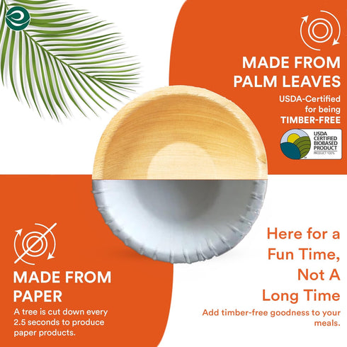 ECO SOUL Palm Leaf Bowls (20, Large 6" (16 Oz) | Round)...