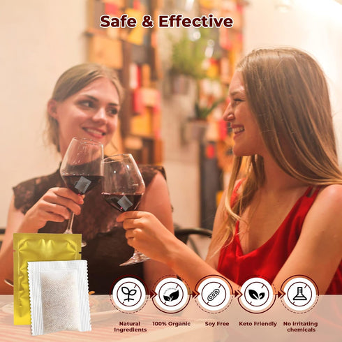 Wine Filters (24 Pack), Remove Sulfite Tannin and Histamines, All Natural Ingredients, Wine Allergy Sensitivity Prevention, Stop Wine Headaches Na...