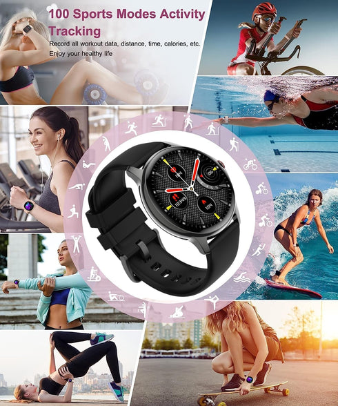 Holiday Smart Watches for Men Women with Answer Make Calls, 1.32" Digital Fitness Watch with Heart Rate Monitor Sleep Step Counter Tracker, IP68 W...