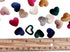 PEPPERLONELY 50PC Velvet Fabric Cloth Covered Heart Shape Flat Back Buttons 15x17mm, Pink...