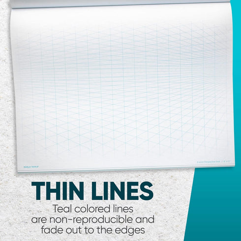 Koala Tools | Drawing Perspective (1 and 2-Point) Large Sketch Pad (2 Point - 9 x 12)...