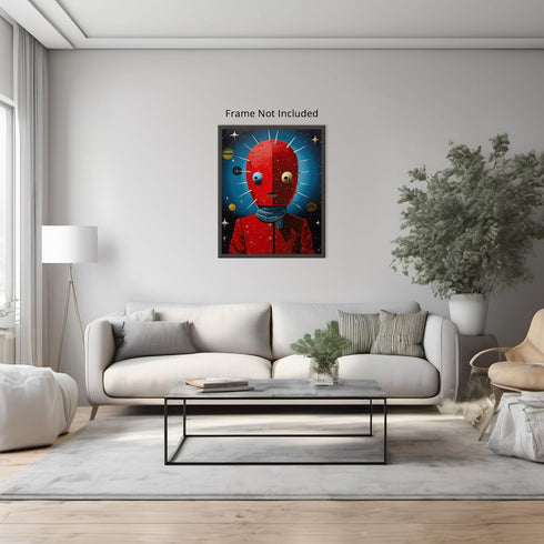 Posterizer 1 pcs-funky funny alien man-Abstract & Modern Art-Fantasy & Fiction Art-Gift for Art Lovers-Decor for Home & Office- UNFRAMED Wall Art...