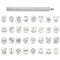 PH PandaHall 32 pcs Stainless Steel Leathercraft Metal Insect Theme Stamps Punch Set Tool with 1 pc Handle for Leather Craft Belt Bag Craft DIY Je...