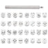 PH PandaHall 32 pcs Stainless Steel Leathercraft Metal Insect Theme Stamps Punch Set Tool with 1 pc Handle for Leather Craft Belt Bag Craft DIY Je...