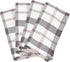 SARO LIFESTYLE Yuri Collection Plaid Design Cotton Napkin (Set of 4), 20", Grey...