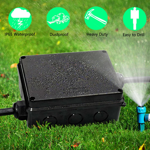 Electrical Box, Outdoor Waterproof Box IP65 Junction Box with Reserved Holes,ABS Plastic Project Box Power Cord Enclosure Black 5.9 x 4.3 x 2.8 in...