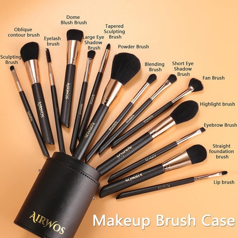 AIRWOS® Makeup Brushes Set Professional 14Pcs Makeup Brushes Pearl Flash Handles Premium Synthetic Foundation Face Powder Brush Blending Eyeshadow...
