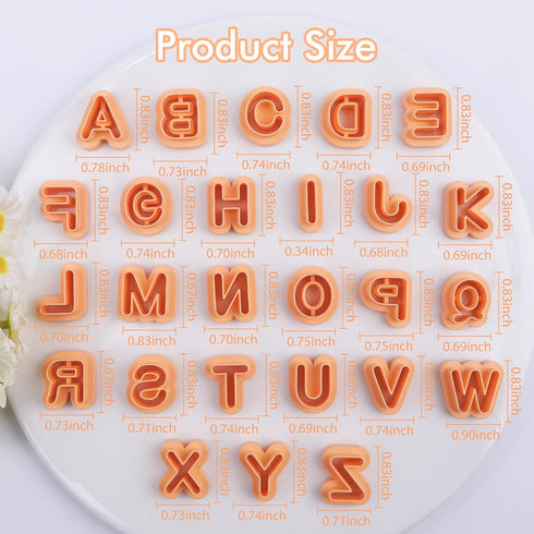 Puocaon Uppercase Letter Clay Cutters - 26 Letters Clay Cutters for Polymer Clay Jewelry Making, Basic Letter Polymer Clay Cutters for Jewelry, 3D...