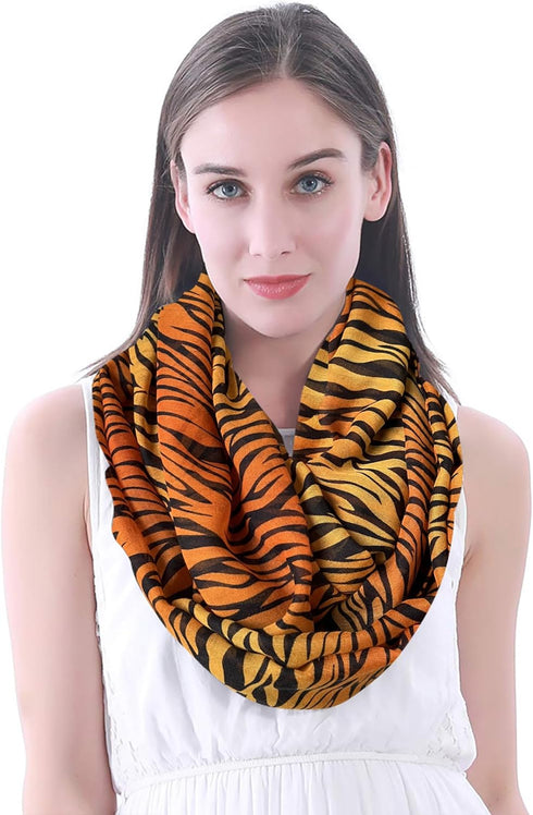 Lina & Lily Tiger Animal Print Women's Infinity Scarf Lightweight...