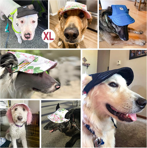 Pawaboo Dog Baseball Cap, Adjustable Dog Outdoor Sport Sun Protection Baseball Hat Cap Visor Sunbonnet Outfit with Ear Holes for Puppy Small Dogs,...