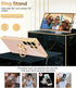 LeYi for Samsung Galaxy S24 Ultra Phone Case: with 360° Rotatable Ring Holder Magnetic Kickstand, Plating Rose Gold Edge Protective Samsung Galaxy...
