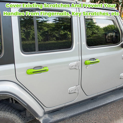 Door Handle Inserts Cover Trim+Tailgate Handle Cover for 2018-2024 Jeep Wrangler JL JLU Sports Sahara Freedom Rubicon Unlimited Gladiator JT 2-Doo...