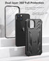 for iPhone 13/14 Protective Case: for iPhone 16e Cover with Built-in Kickstand | Heavy Duty Military Grade Hard Protection Shock Proof | Durable D...