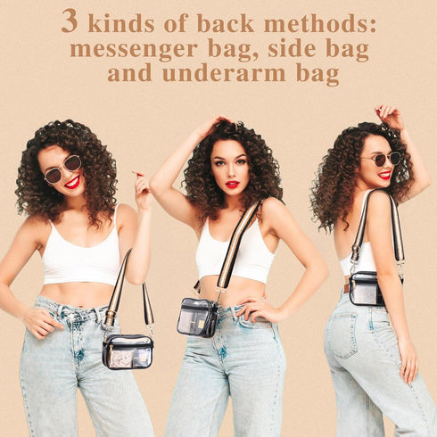 HULISEN Clear Crossbody Bag Stadium Approved, Clear Purse for Women Men, Transparent Messenger Shoulder Handbag...