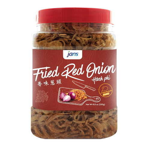 Fried Onions Crispy Topping by Jans | Crispy Fried Red Onion | Fried Onions for Biryana and More | Garnishing, Seasoning, Topping 8 oz...