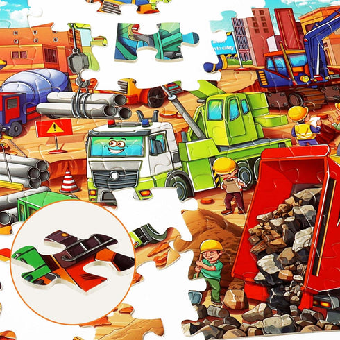 Puzzles for Kids Ages 4-6 6-8 8-10 Year Old 100 Piece Jigsaw Puzzles for Kids Construction Engineering Vehicle Puzzles Educational Toys Gift for C...