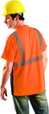 OccuNomix LUX-SSETPBK-O2X Classic Standard High Visibility Short Sleeve Wicking Birdseye Black Bottom T-Shirt, Class 2, 100% ANSI Wicking Polyeste...