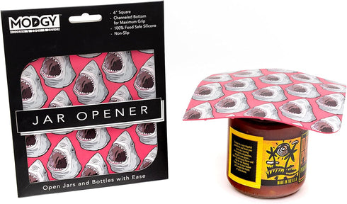 Modgy Silicone Jar Lid Opener Gripper Pad for Opening Mason Jars Glass Bottle Lids, Sharktacular...