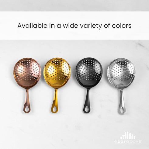 A Bar Above Gold Julep Strainer, Premium 304 Stainless Steel Cocktail Strainer with Rounded Handle, Bartender Mixing Tool for Home and Professiona...