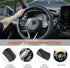 Car Steering Wheel Cover Black, 14-14.5 inch Steering Wheel Covers with Coasters Microfiber Leather Carbon Fiber Breathable Anti-Slip Durable Univ...