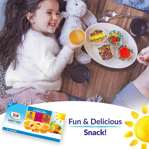 Dole Fruit Bowls No Sugar Added Variety Pack Snacks, Peaches, Mandarin Oranges & Cherry Mixed Fruit, 4oz 12 Cups, Gluten & Dairy Free, Bulk Lunch ...