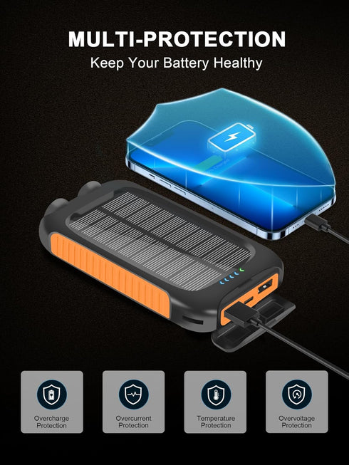 ??????4 ?????????????? Solar-Charger-Power-Bank-38800mAh Waterproof Portable Solar Phone Charger with LED Flashlight/USB C Fast Charge External Ba...