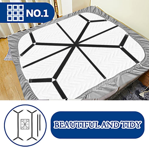Bed Sheet Holder Straps,Mattress Cover Clips to Hold Sheets in Place, Adjustable Bed Bands,Elastic Grippers,Fasteners,Keepers,Suspenders Fitted fo...