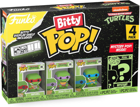 Funko Bitty Pop! Teenage Mutant Ninja Turtles Mini Collectible Toys 4-Pack - 8-Bit Raphael, 8-Bit Donatello, 8-Bit Leonardo & Mystery Chase Figure...