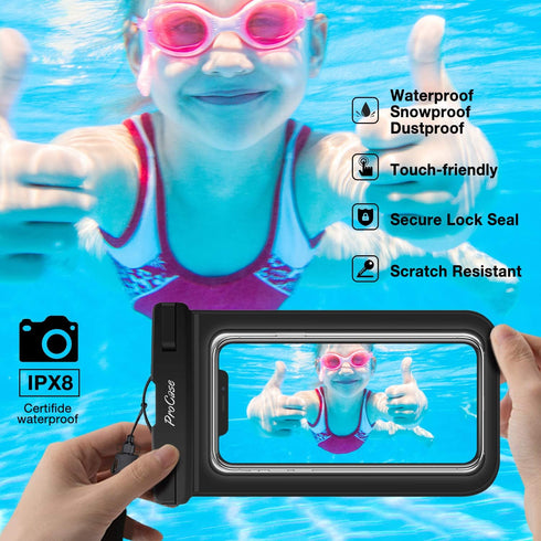 ProCase 4 Pack Waterproof Phone Pouch Dry Bag Underwater Case for iPhone 16 15 14 13 12 11 Pro Plus Max Mini Xs XR X 8 7, Galaxy S23 S22 S21 Ultra...
