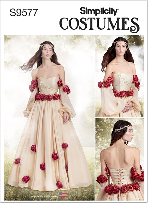 Simplicity Misses' Fantasy Costume Sewing Pattern Kit, Code S9577, Sizes 6-8-10-12-14, Multicolor...
