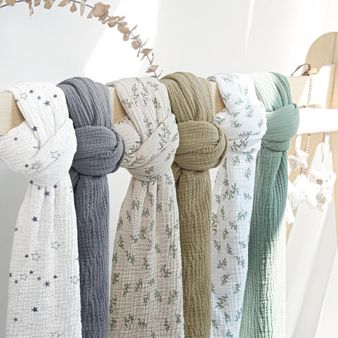 Baby Muslin Swaddle Blankets: Soft Receiving Blanket for Newborn - Cotton Swaddling Blanket for Neutral 2Pack(Leaf Autumn)...