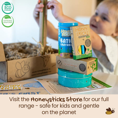 Honeysticks My First Paint Brush Set - 3 Pack: Ideal for Babies and Toddlers. Jumbo Brushes with Chubby Wood Handles for Easy Grip, Vegan. Include...