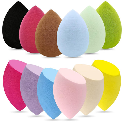 12 Pieces Professional Makeup Sponge Set,Latex Free Flawless Soft Setting Face Puffs,Multicolor Beauty Blender Cosmetic Applicator for Powder,Liqu...