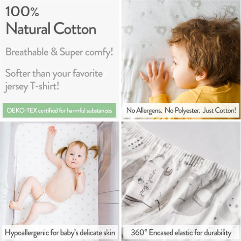 Bassinet Fitted Sheets for Baby Beside Dreamer Bedside Sleeper and Chicco Next2Me – Fits 20 x 33 Mattress – Snuggly Soft Jersey Cotton – Pink, Whi...