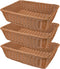 Yarlung 3 Pack Imitation Rattan Woven Bread Baskets, 11.8 Inch Poly Wicker Fruit Baskets for Food Serving, Display, Vegetables, Home Kitchen, Rest...