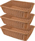 Yarlung 3 Pack Imitation Rattan Woven Bread Baskets, 11.8 Inch Poly Wicker Fruit Baskets for Food Serving, Display, Vegetables, Home Kitchen, Rest...