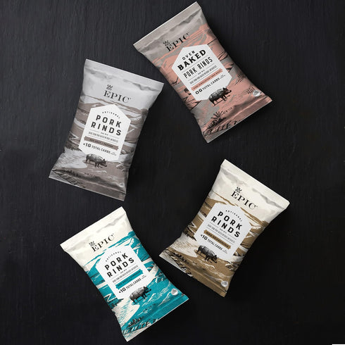 EPIC BBQ Pork Rinds Gluten Free, 2.5oz...