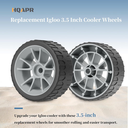 3.5 Inch Replacement Cooler Wheels for Igloo Cooler Rollers Parts, Fits Igloo 28 QT and 52 QT Coolers, Igloo High Strength Cooler Silent Wheels Ki...