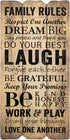 P. Graham Dunn 12 x 6 Small Fence Post Wood Look Decorative Sign Plaque, Family Rules...