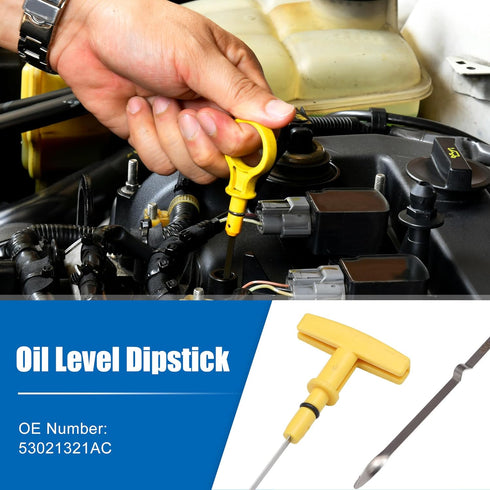 X AUTOHAUX Engine Oil Level Indicator Dipstick for Dodge 1500 2500 3500 2003-2008 No.53021321AC Yellow...