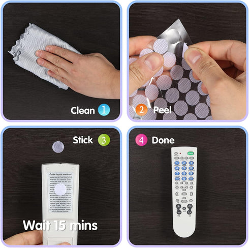 1248 Pcs (624 Pairs) Thin Clear Dots with Adhesive Hook and Loop Nylon Transparent Sticky Back Glue Tapes 0.59 Inch Diameter Fastener for School C...