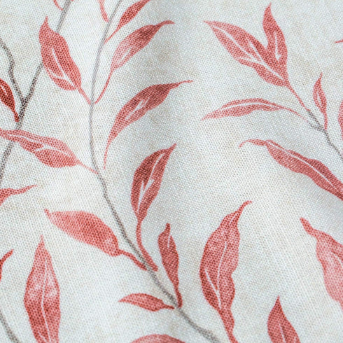 VOGOL Valances for Kitchen, Red Leaf Print Linen Textured Valance for Curtain Panels for Windows, Rod Pocket, 52x12, One Panel...